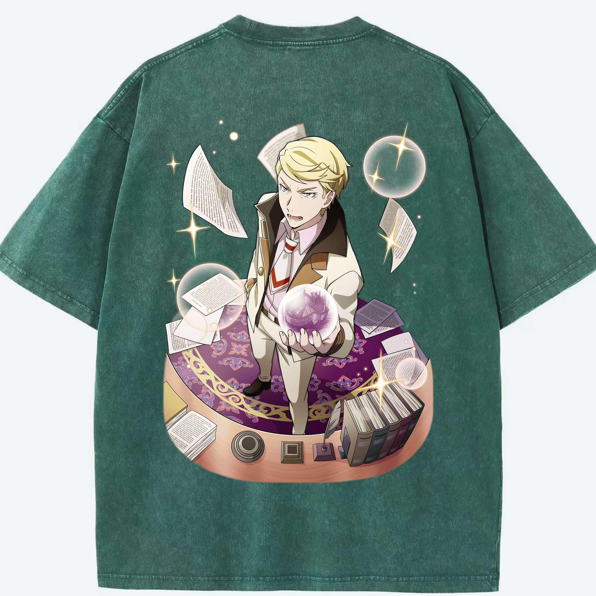 （画像用） 文豪ストレイドッグス Bungo Stray Dogs 綿100% ヴィンテージ風 半袖Tシャツ（背面プリント）